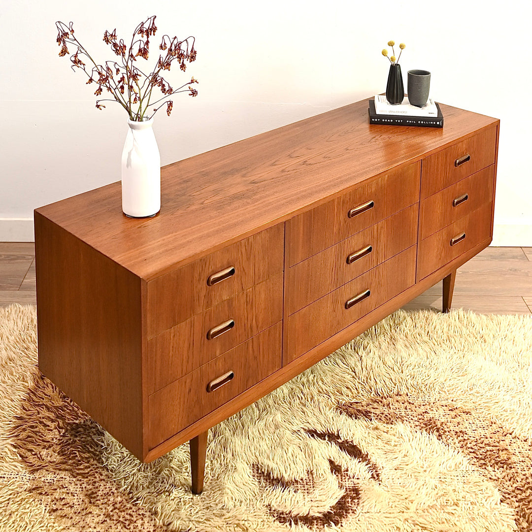 Mid Century Teak Dresser Sideboard Lowboy