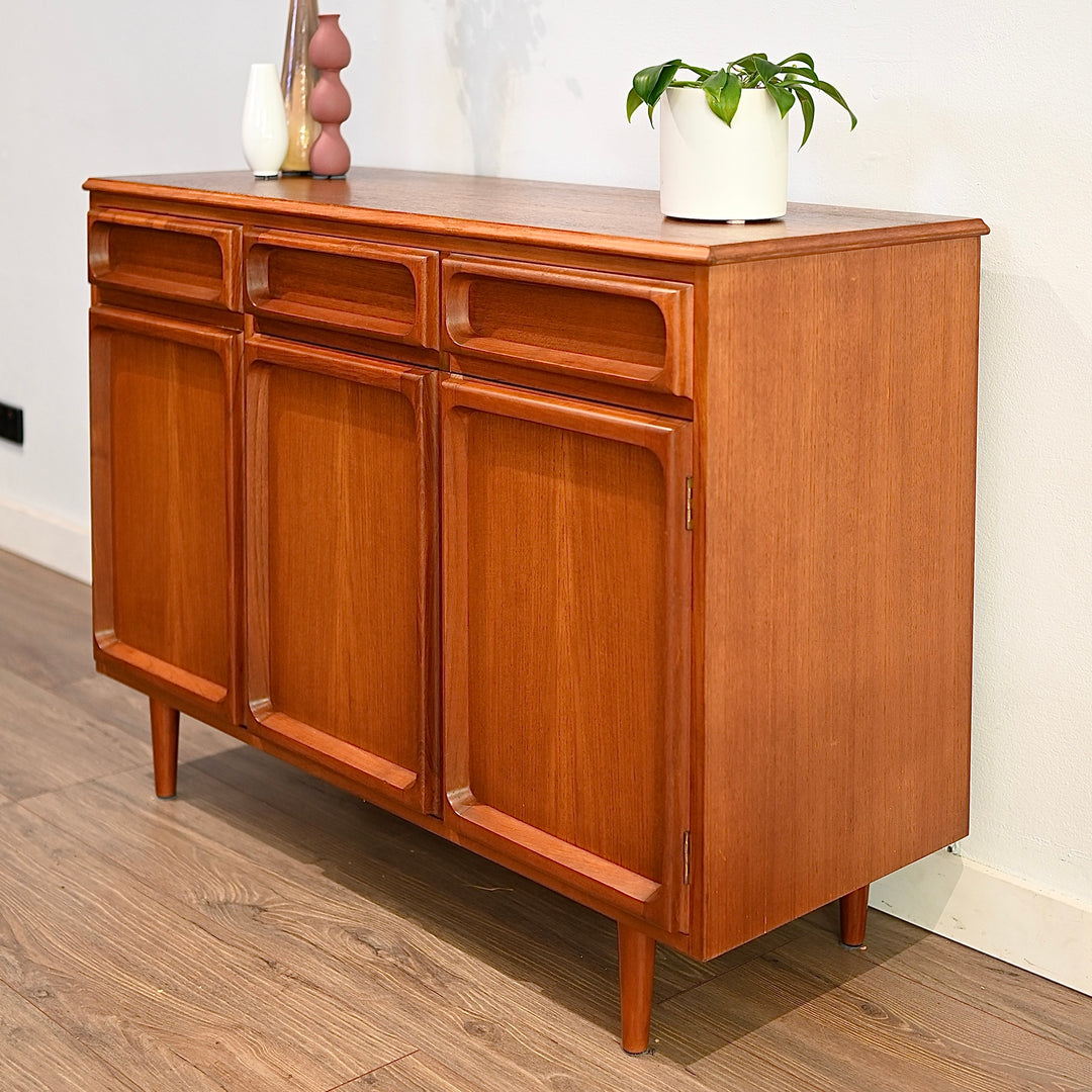 Mid Century Teak Sideboard Buffet LP Record Cabinet by Chiswell