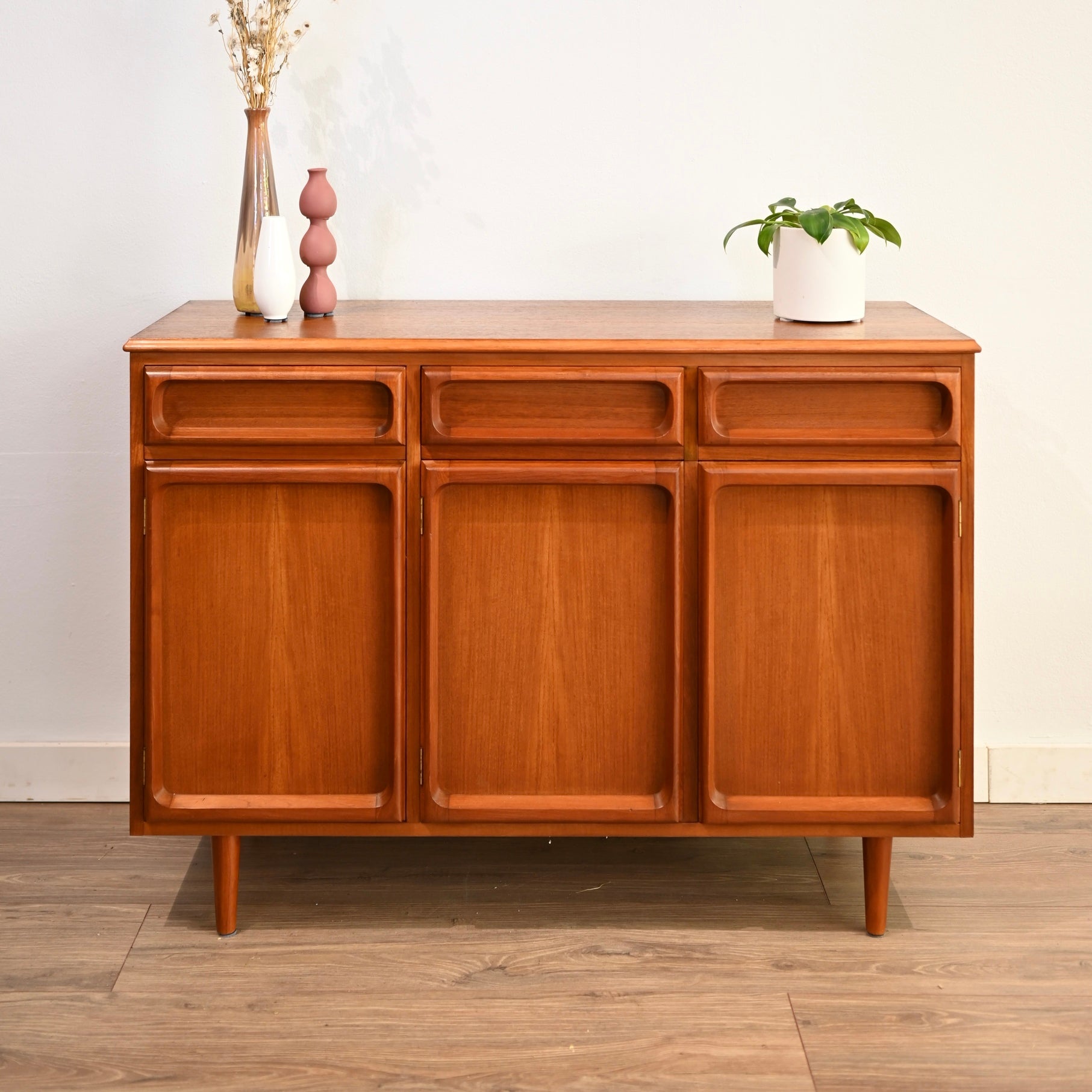 Mid Century Teak Sideboard Buffet LP Record Cabinet by Chiswell