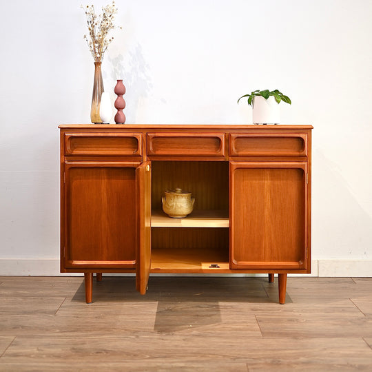 Mid Century Teak Sideboard Buffet LP Record Cabinet by Chiswell