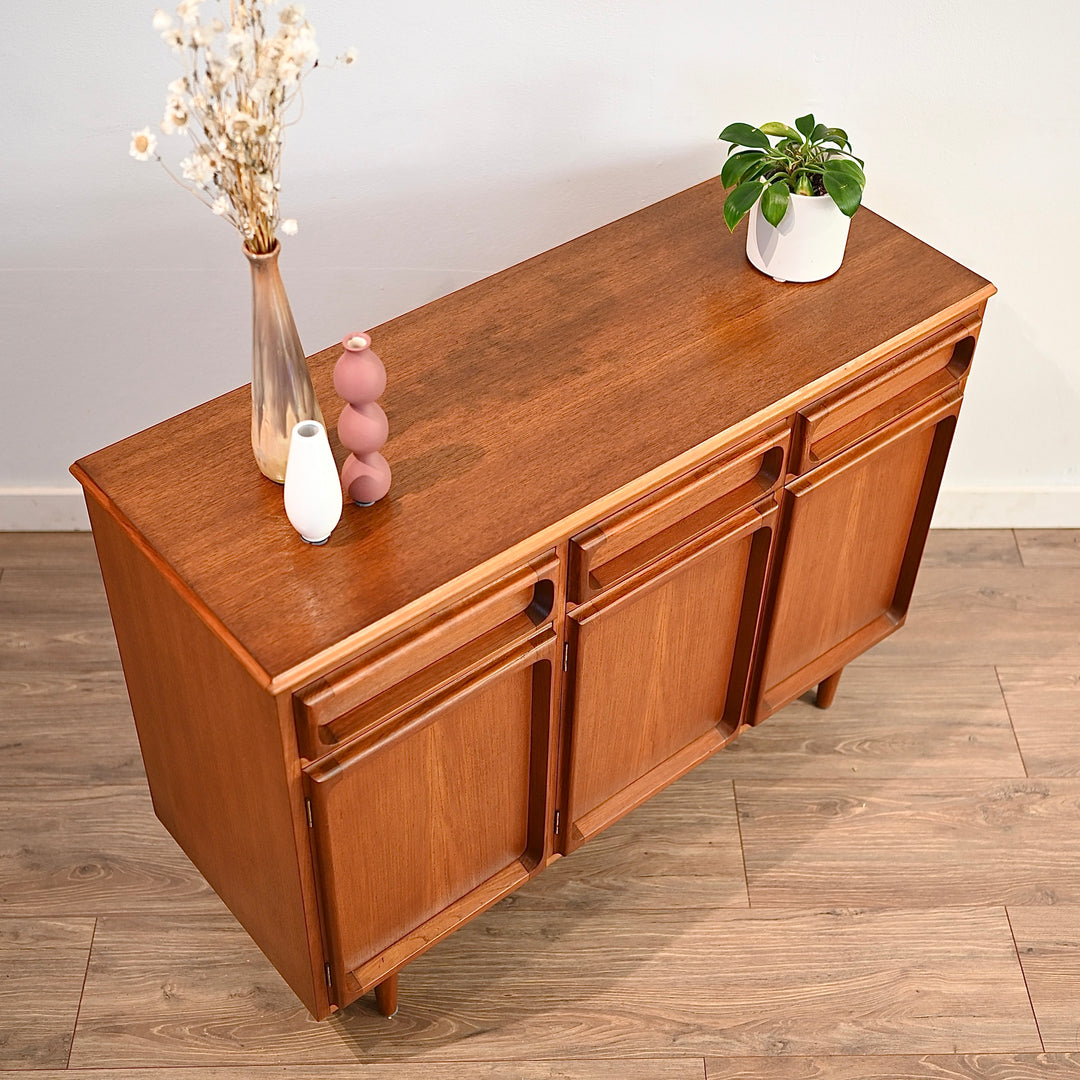 Mid Century Teak Sideboard Buffet LP Record Cabinet by Chiswell