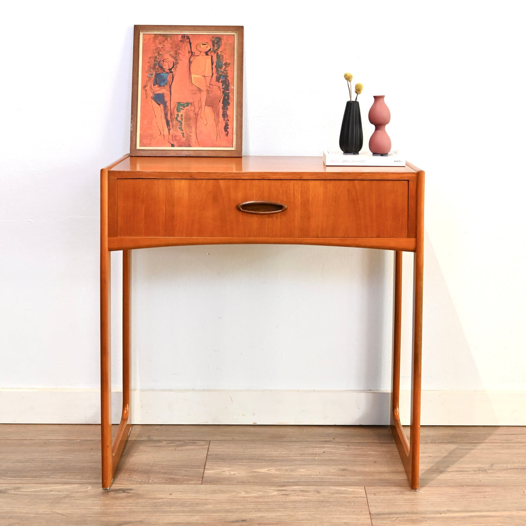 Mid Century Teak Console Desk with Chair by Fler