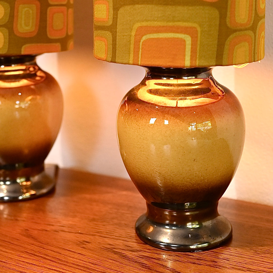 Retro Mid Century Ellis Style Bedside Lamp Pair