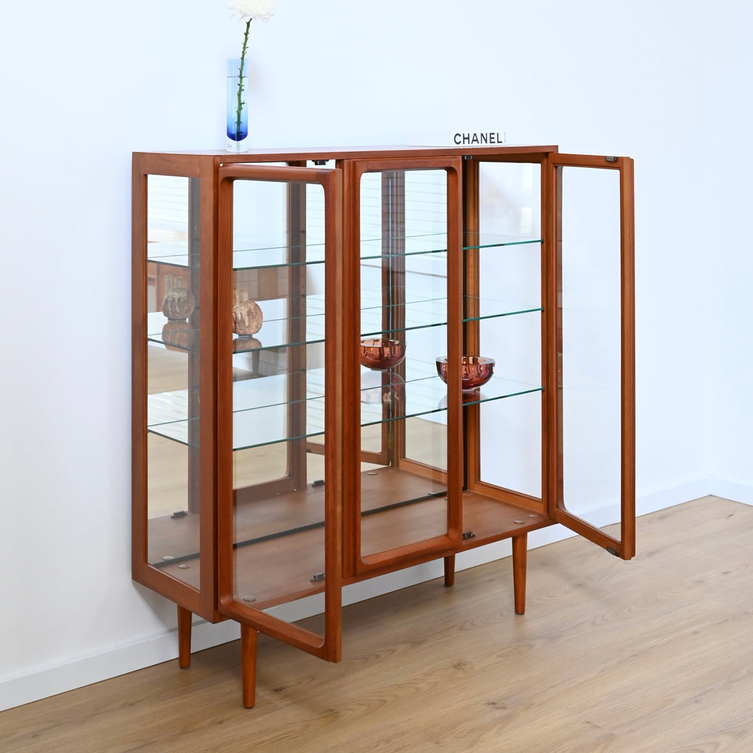 Mid Century Teak Sideboard Credenza Display Cabinet by Chiswell