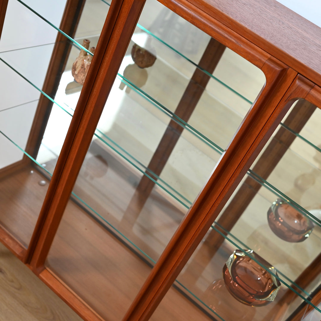 Mid Century Teak Sideboard Credenza Display Cabinet by Chiswell