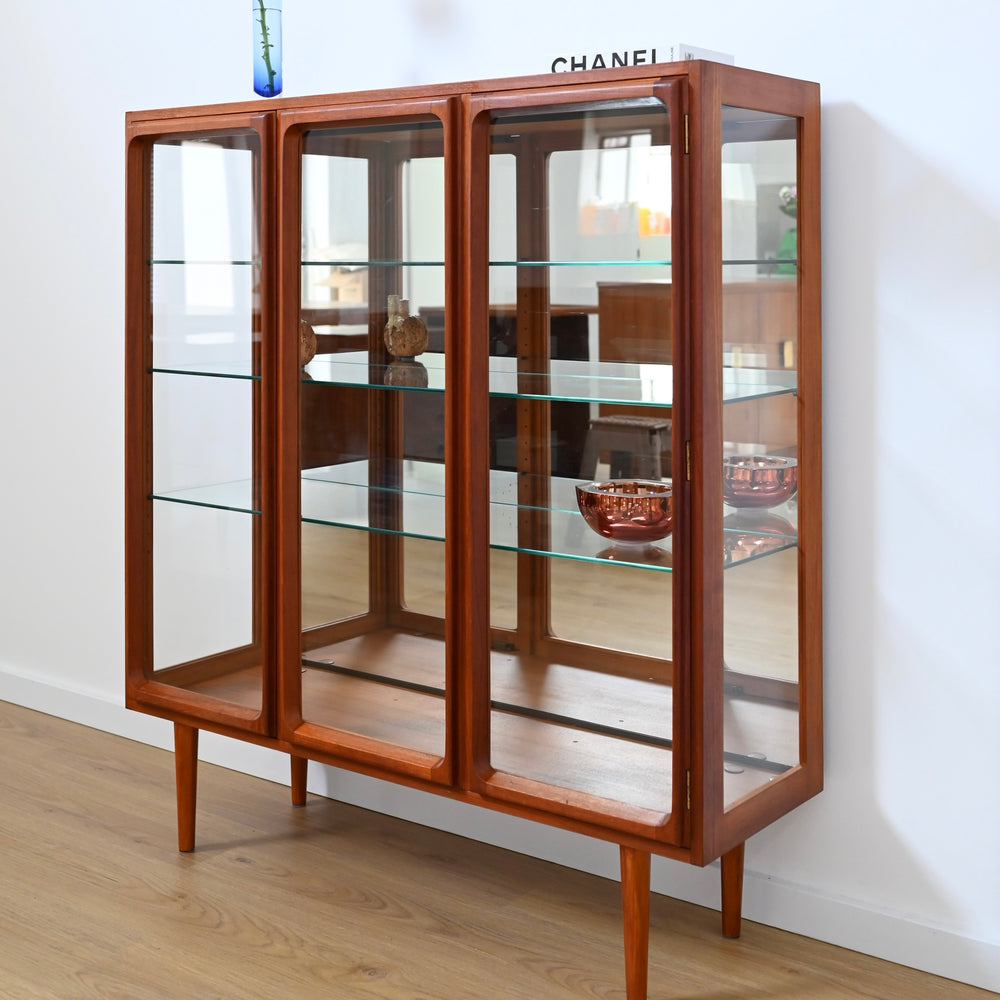 Mid Century Teak Sideboard Credenza Display Cabinet by Chiswell