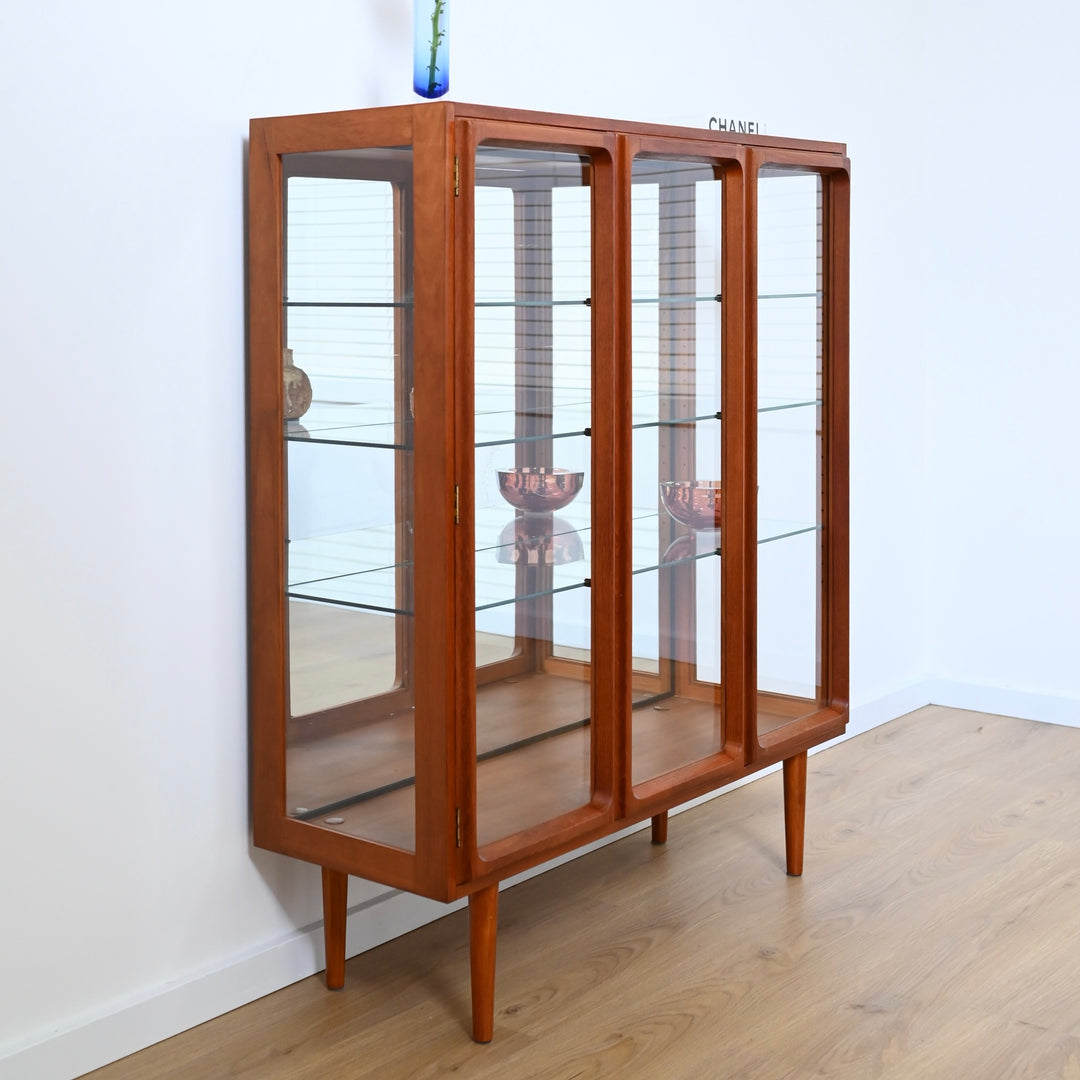 Mid Century Teak Sideboard Credenza Display Cabinet by Chiswell