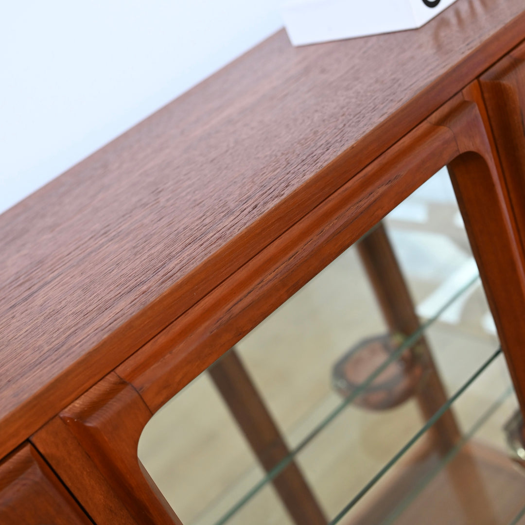 Mid Century Teak Sideboard Credenza Display Cabinet by Chiswell
