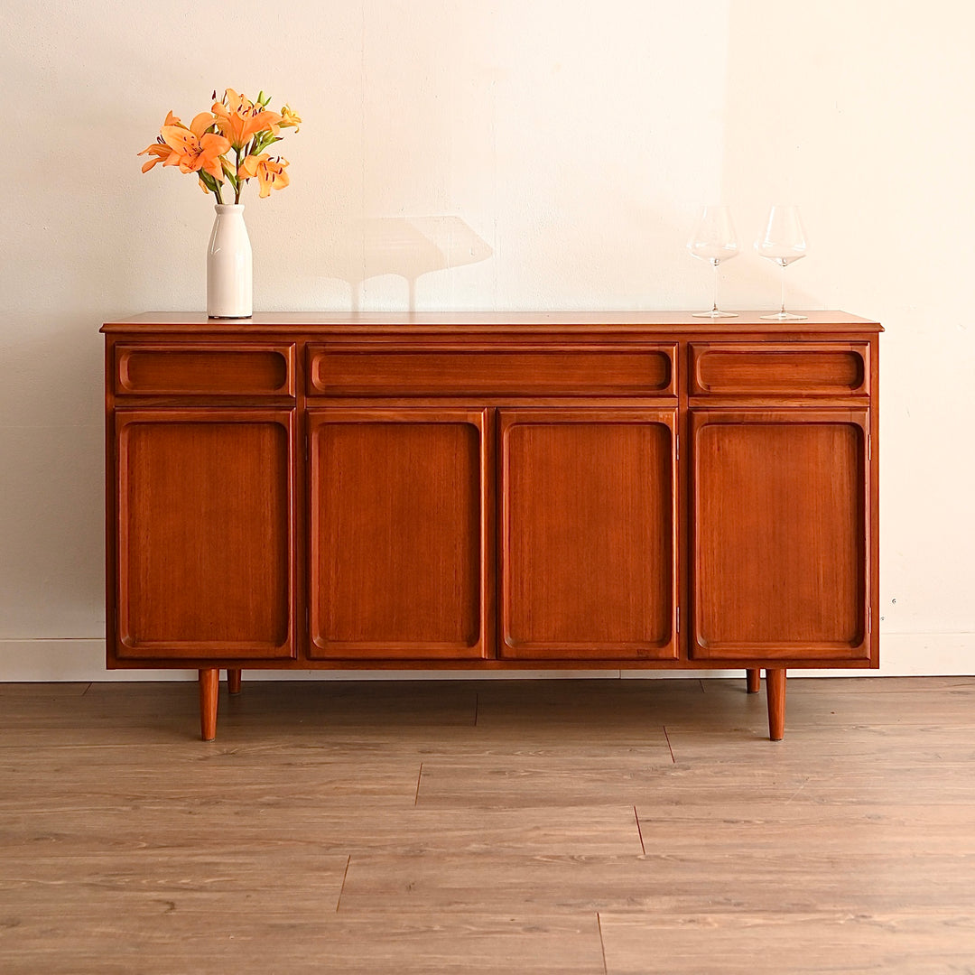 Mid Century Teak Sideboard Buffet Cabinet by Chiswell