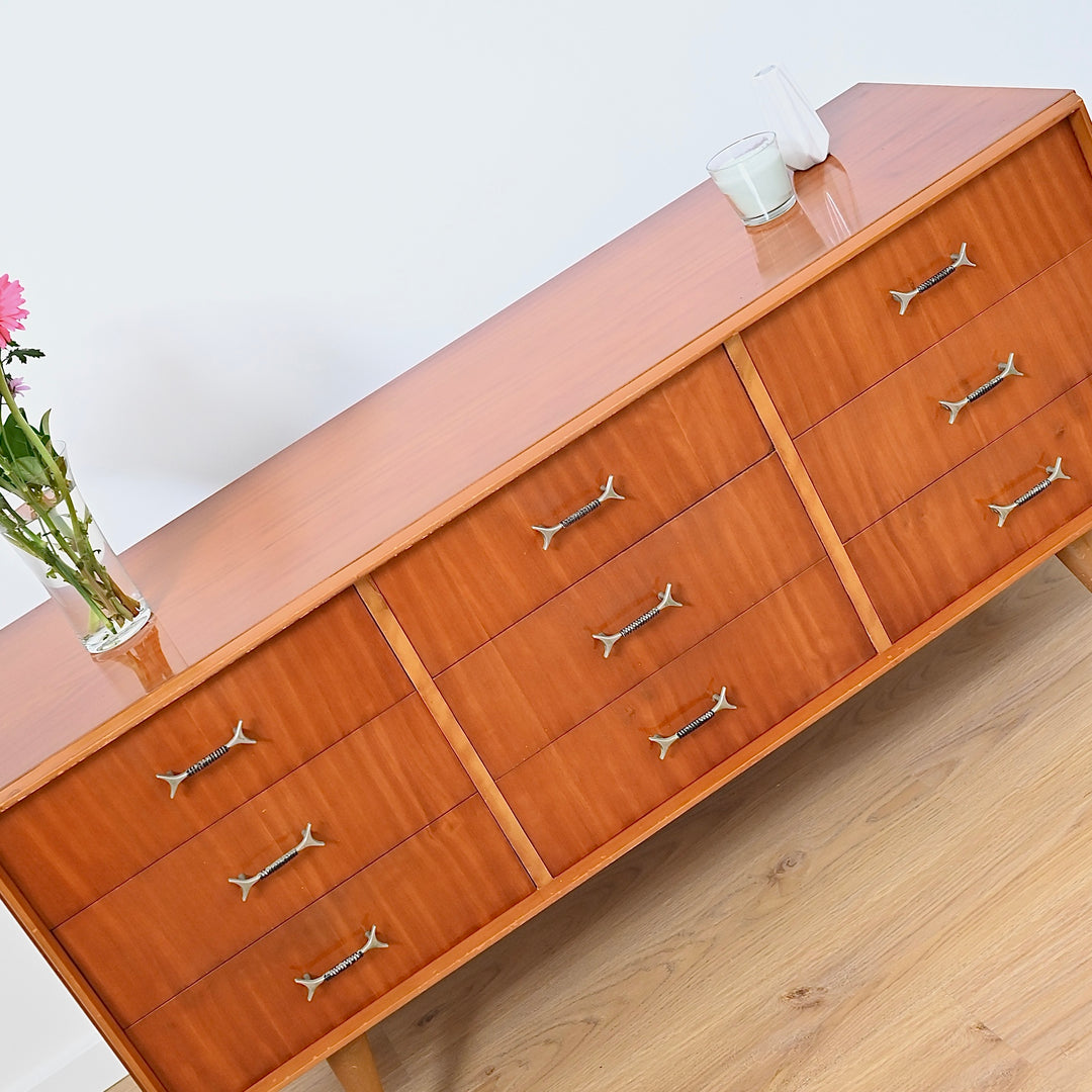 Mid Century Vintage 1960’s Teak Sideboard Dresser Drawers