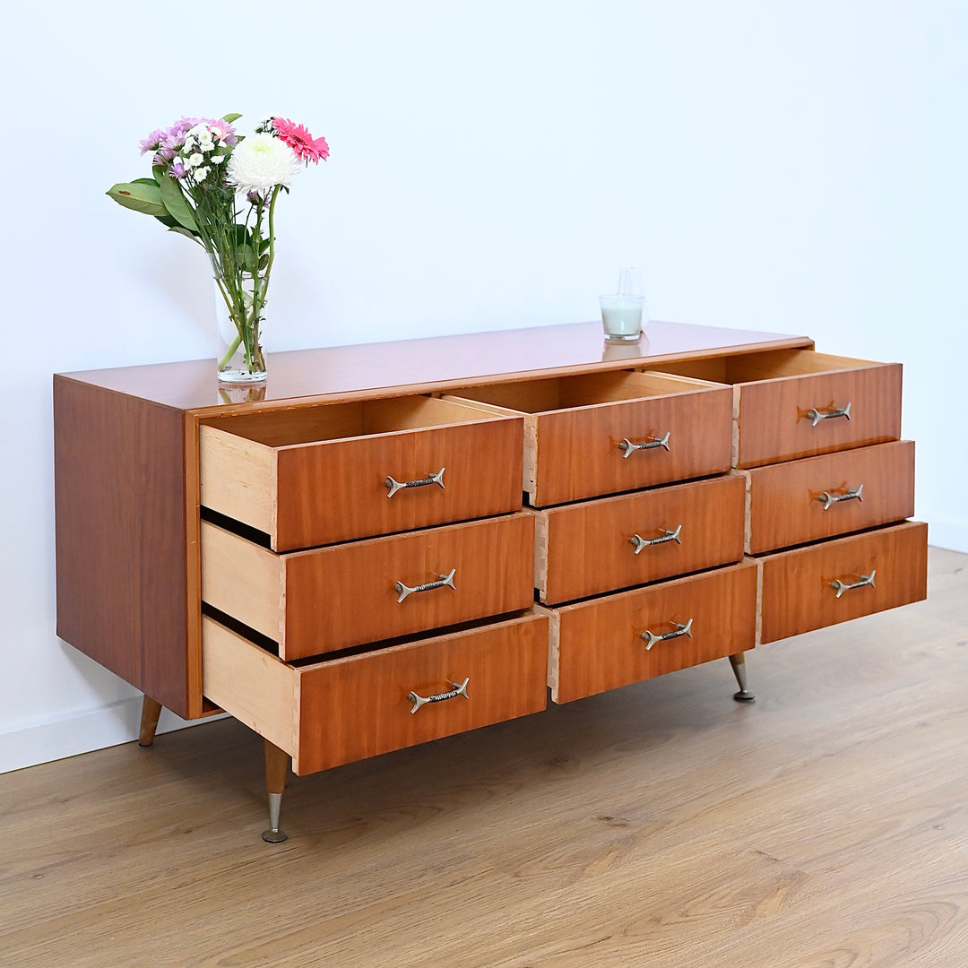 Mid Century Vintage 1960’s Teak Sideboard Dresser Drawers