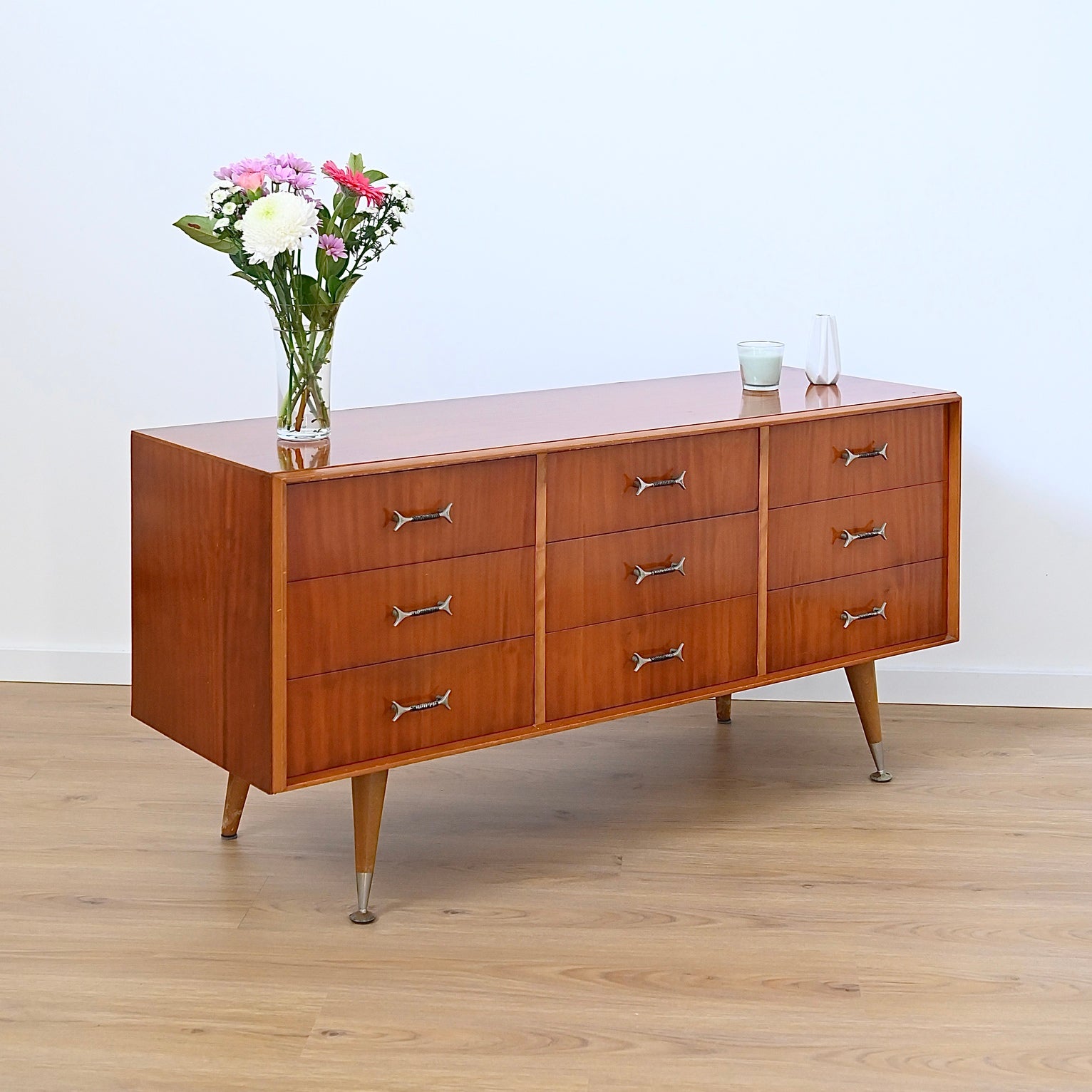 Mid Century Vintage 1960’s Teak Sideboard Dresser Drawers