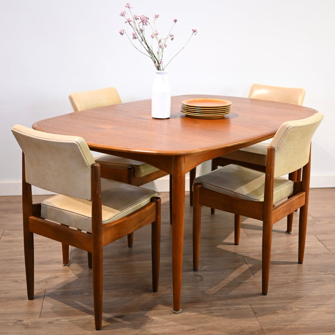 Parker Teak Mid Century Extendable Elliptical Dining Table