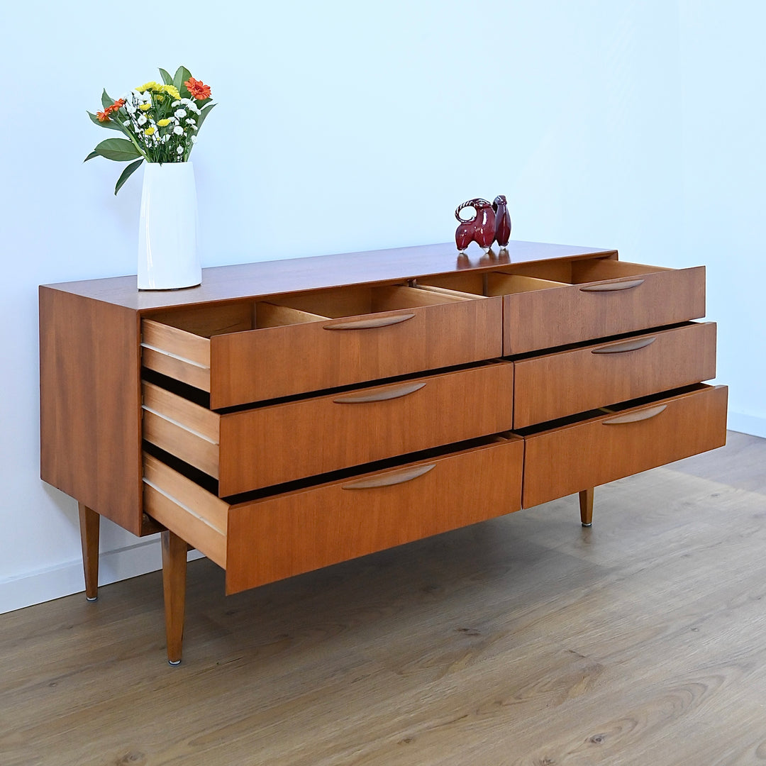 Mid Century Teak Sideboard Dresser Low Boy by Cressy