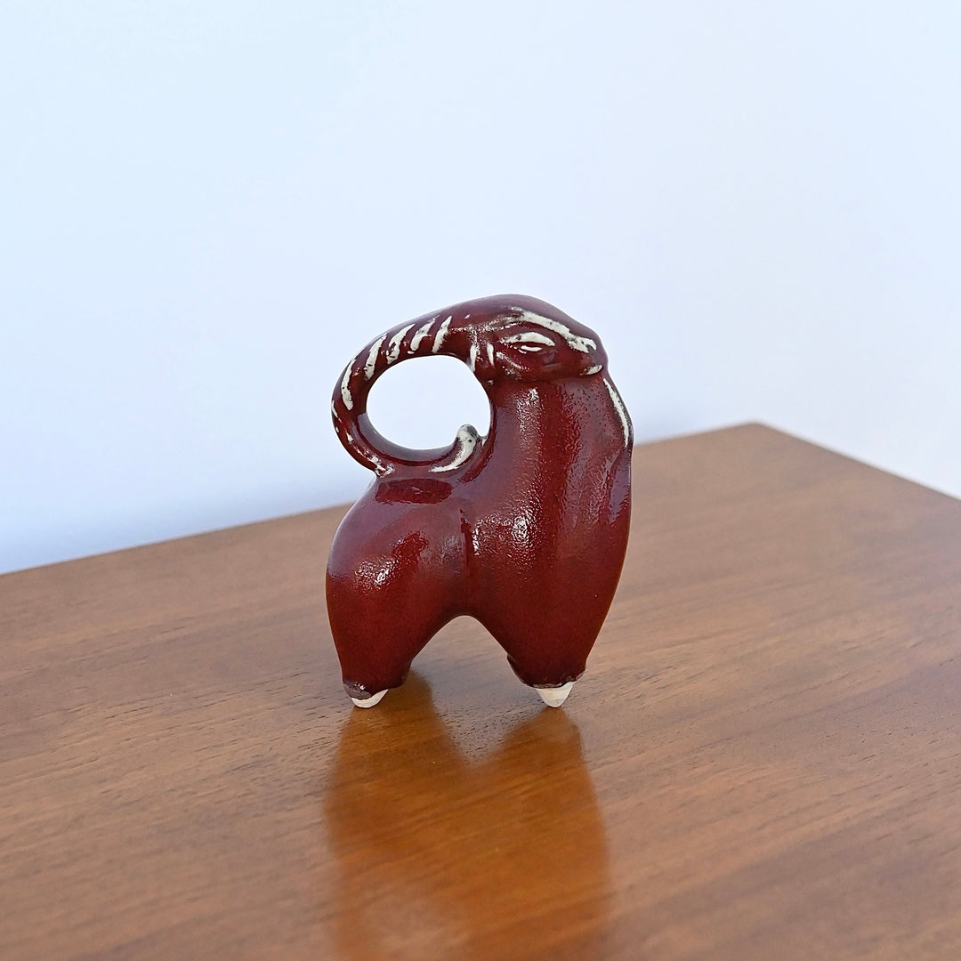 Pair of Mid Century Glazed Goats