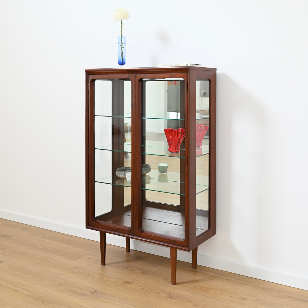 Mid Century Walnut Sideboard Display Cabinet by Chiswell