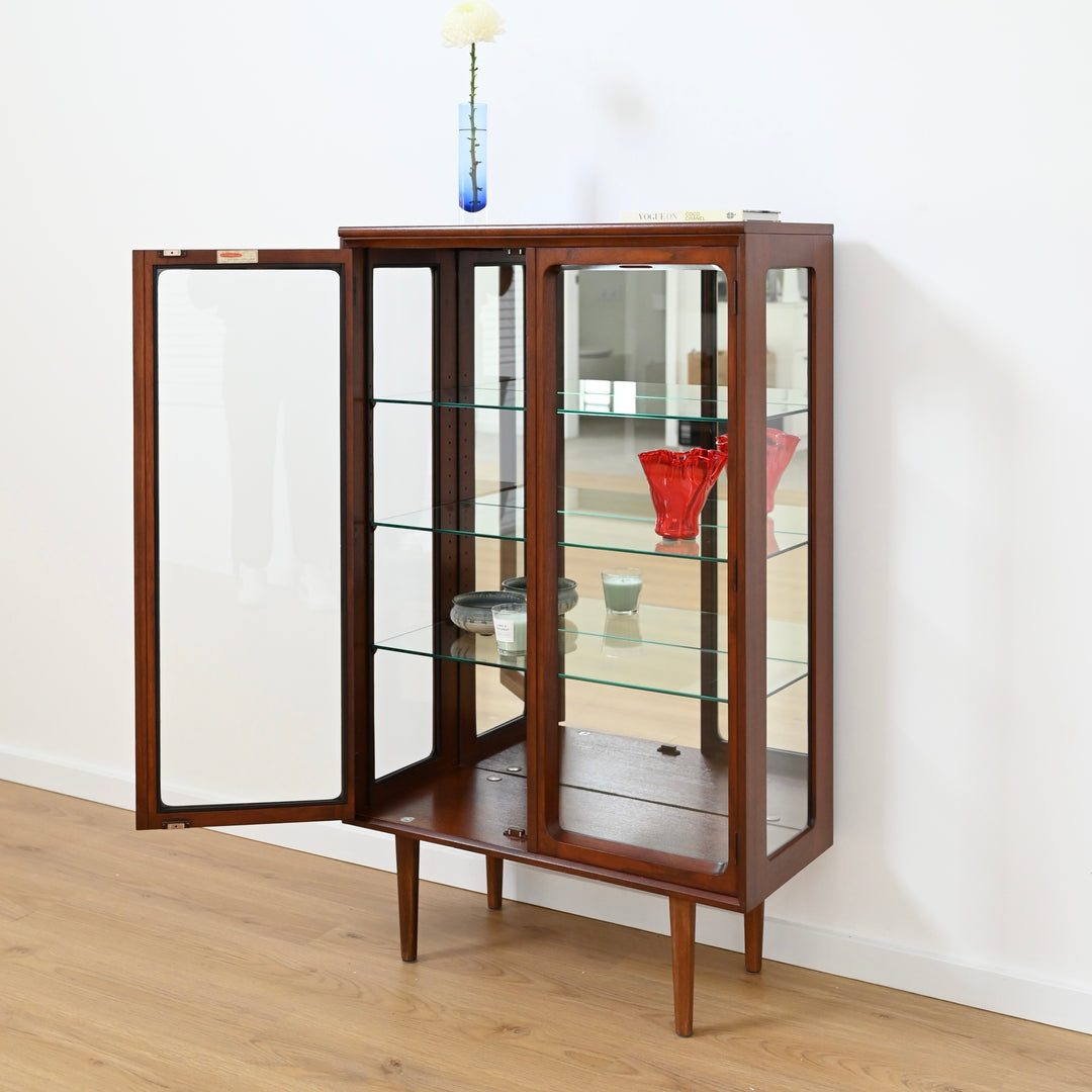 Mid Century Walnut Sideboard Display Cabinet by Chiswell