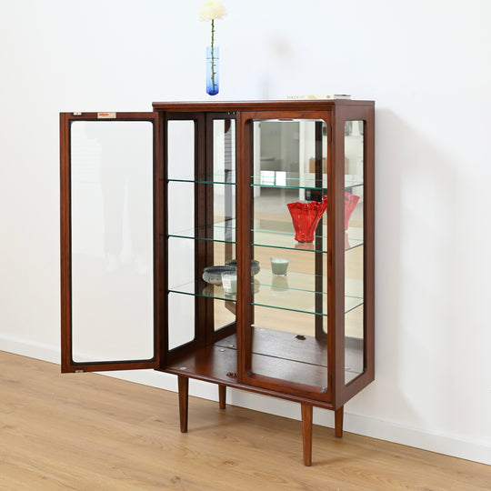 Mid Century Walnut Sideboard Display Cabinet by Chiswell
