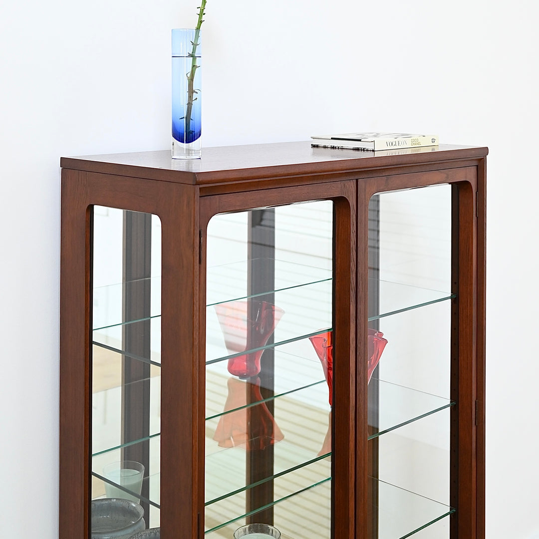 Mid Century Walnut Sideboard Display Cabinet by Chiswell