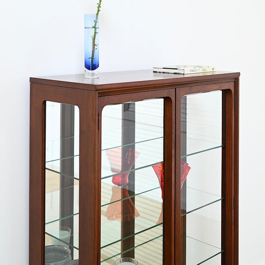 Mid Century Walnut Sideboard Display Cabinet by Chiswell