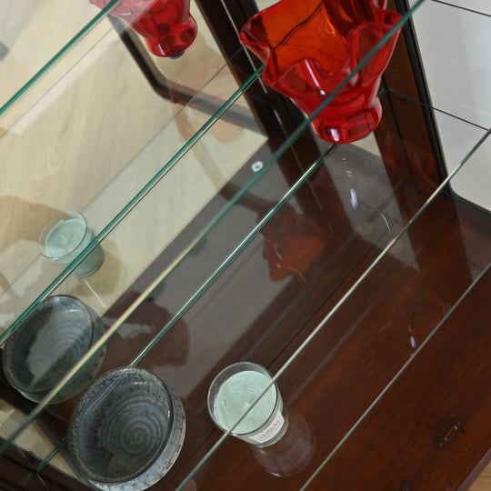 Mid Century Walnut Sideboard Display Cabinet by Chiswell