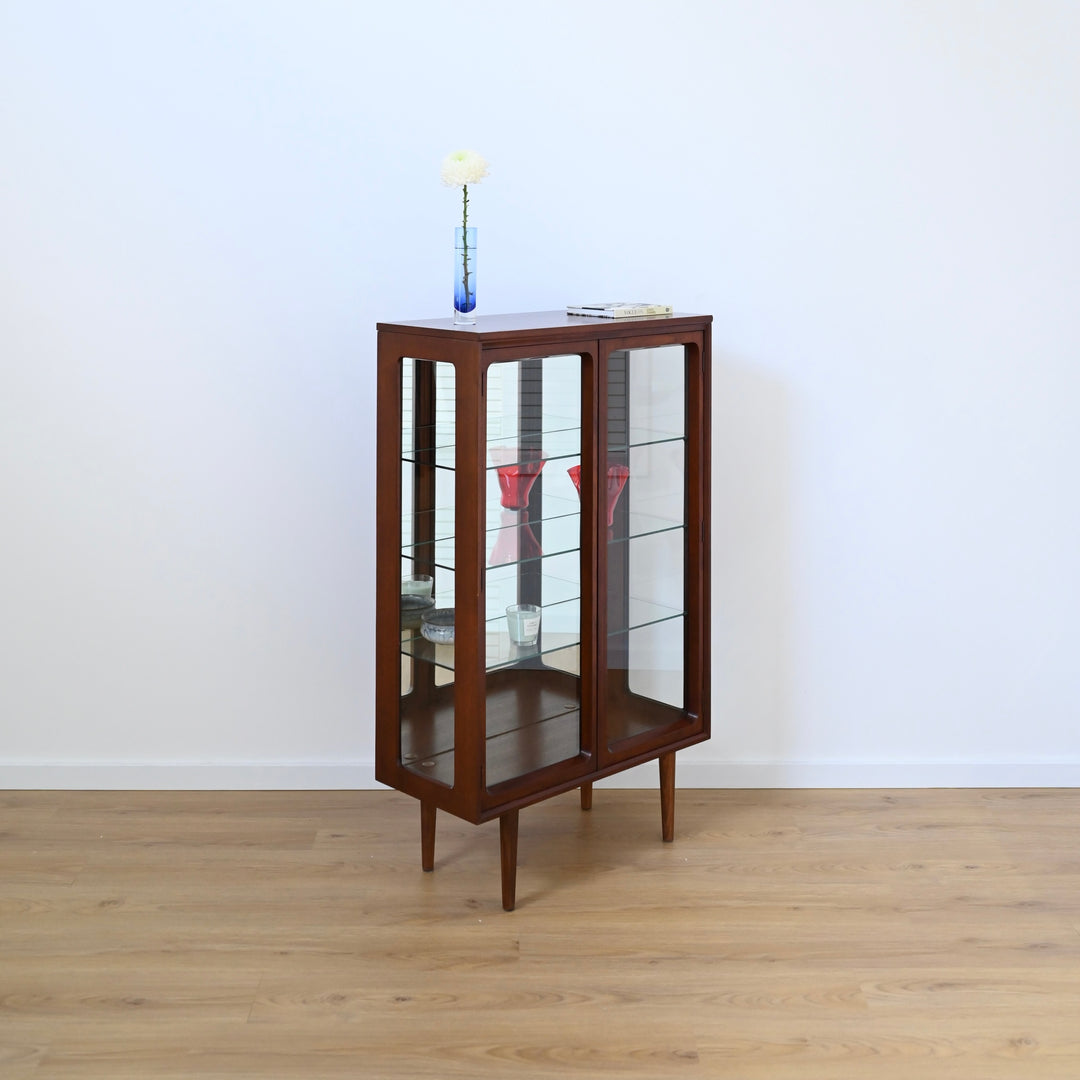 Mid Century Walnut Sideboard Display Cabinet by Chiswell