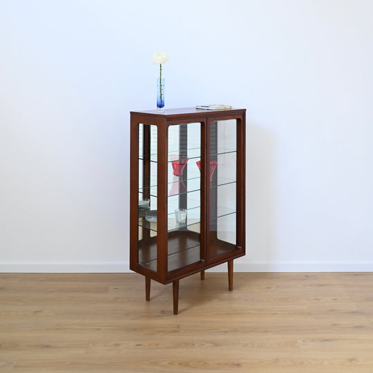 Mid Century Walnut Sideboard Display Cabinet by Chiswell