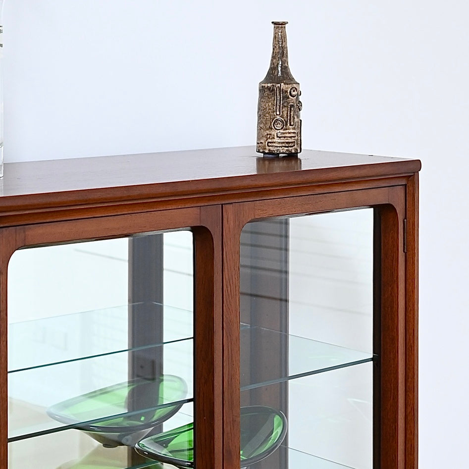 Mid Century Walnut Sideboard Display Cabinet by Chiswell