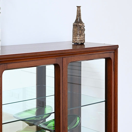Mid Century Walnut Sideboard Display Cabinet by Chiswell