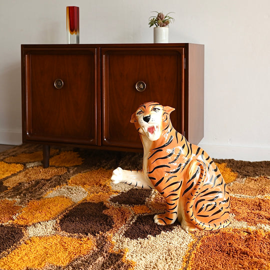 Retro Vintage Ceramic Tiger Statue