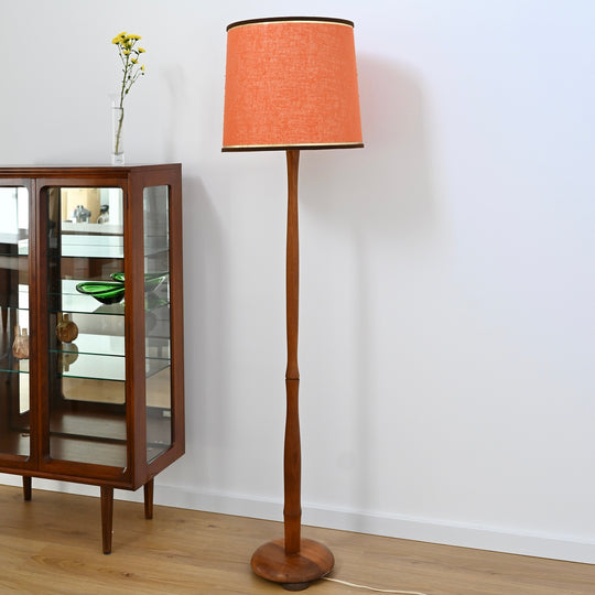 Mid Century Timber Standing Lamp
