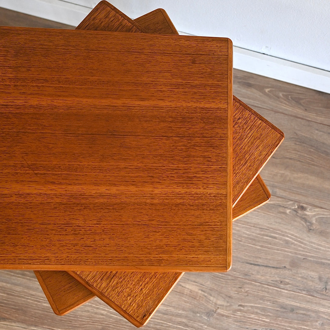 Mid Century Teak Coffee Side Table Trio by Chiswell
