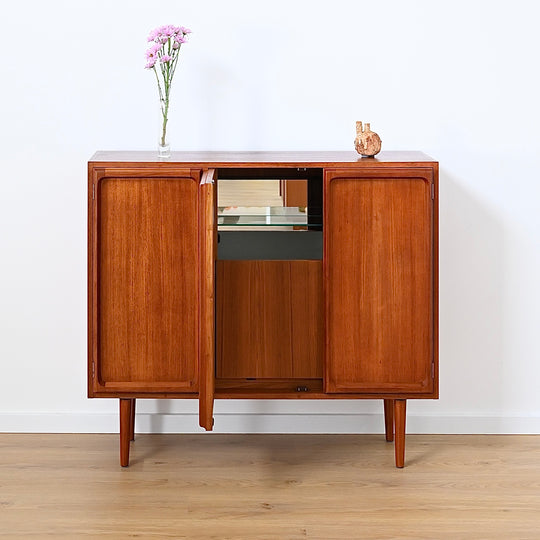 Mid Century Teak Sideboard Credenza Bar Cabinet by Chiswell