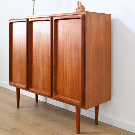 Mid Century Teak Sideboard Credenza Bar Cabinet by Chiswell