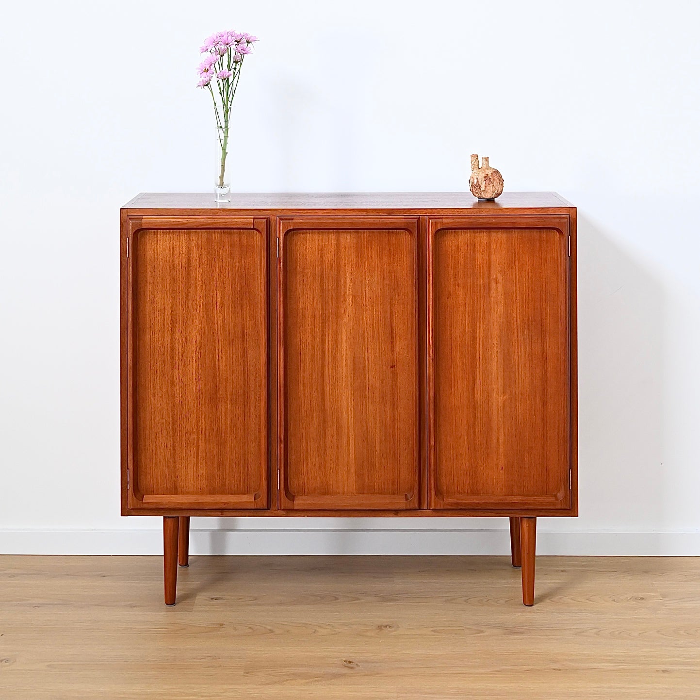 Mid Century Teak Sideboard Credenza Bar Cabinet by Chiswell