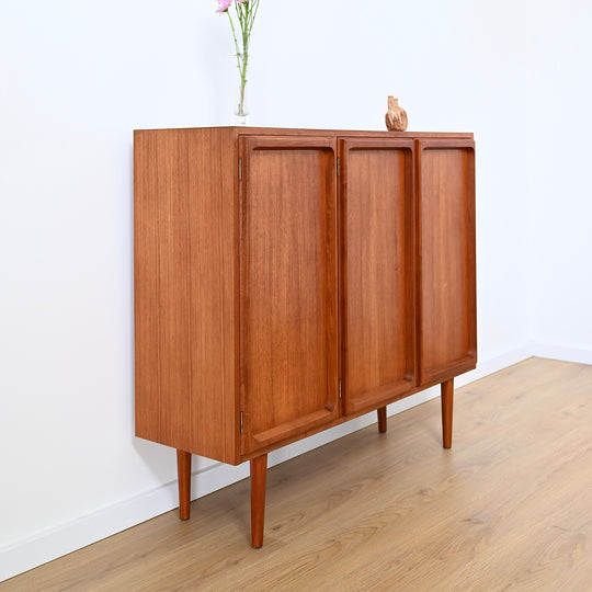 Mid Century Teak Sideboard Credenza Bar Cabinet by Chiswell