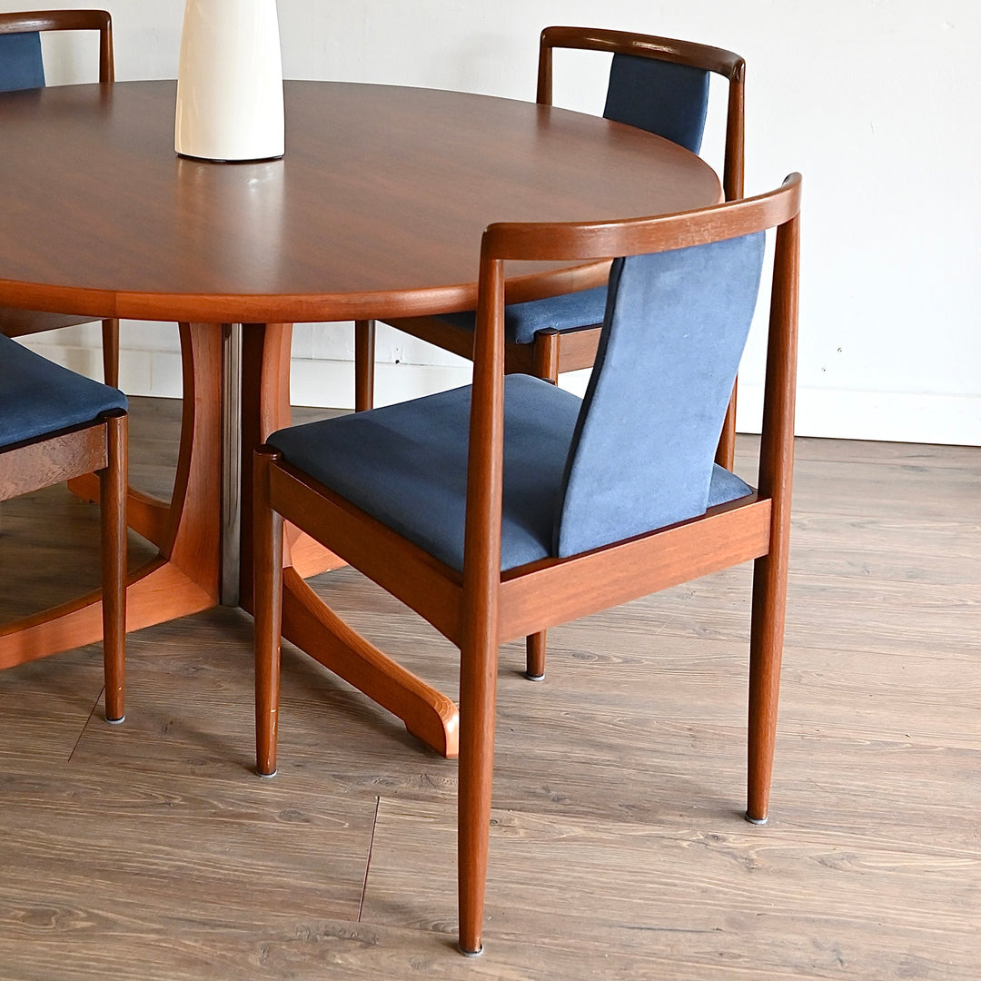 4x Parker Teak T-Back Dining Chairs