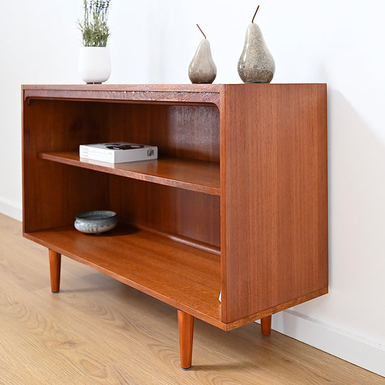 Mid Century Teak Sideboard Bookshelf LP Cabinet by Chiswell