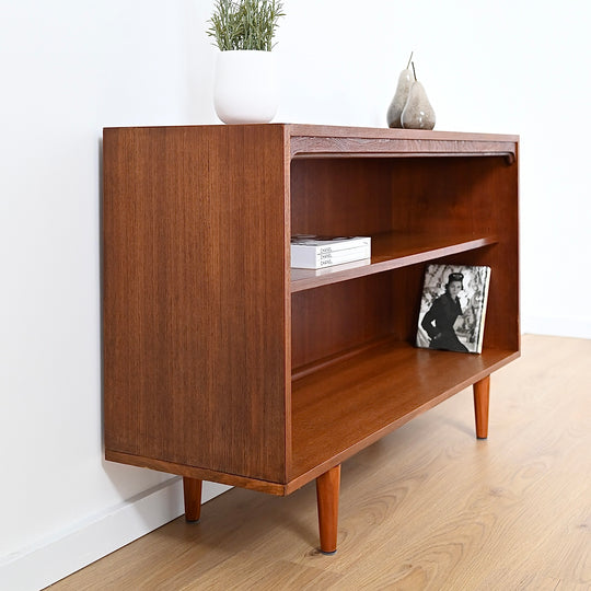 Mid Century Teak Sideboard Bookshelf LP Cabinet by Chiswell