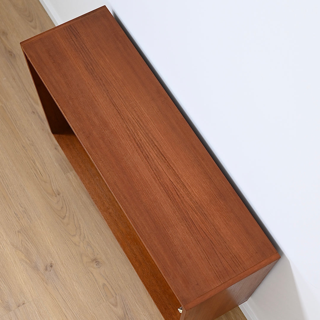 Mid Century Teak Sideboard Bookshelf LP Cabinet by Chiswell