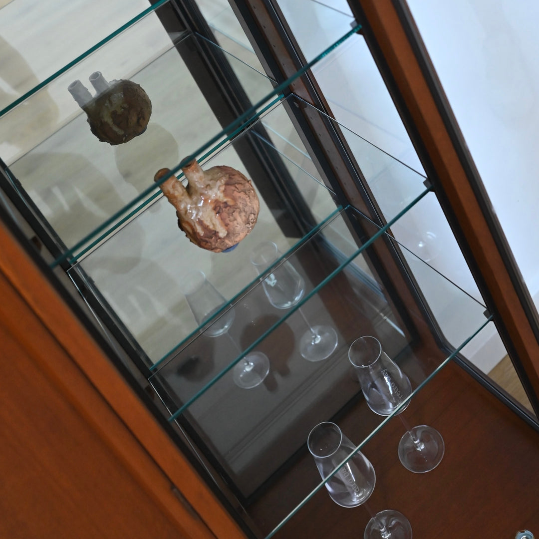 Mid Century Walnut Sideboard Credenza Display Bar Cabinet by Chiswell