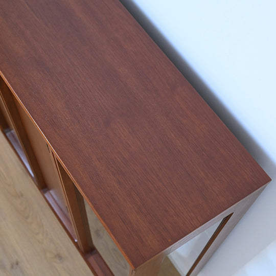 Mid Century Walnut Sideboard Credenza Display Bar Cabinet by Chiswell