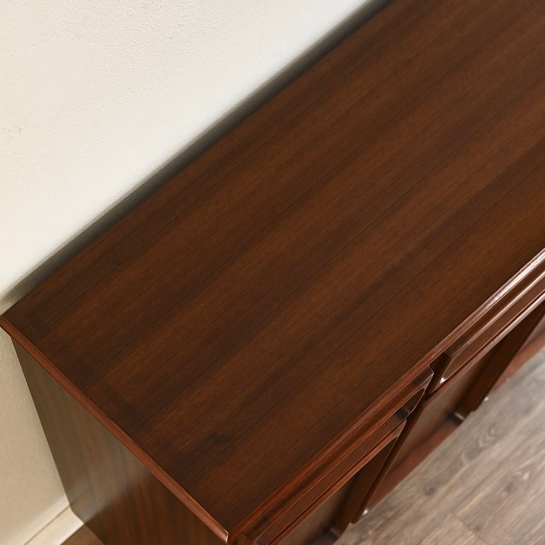 Mid Century Walnut Sideboard Buffet LP Cabinet by Chiswell