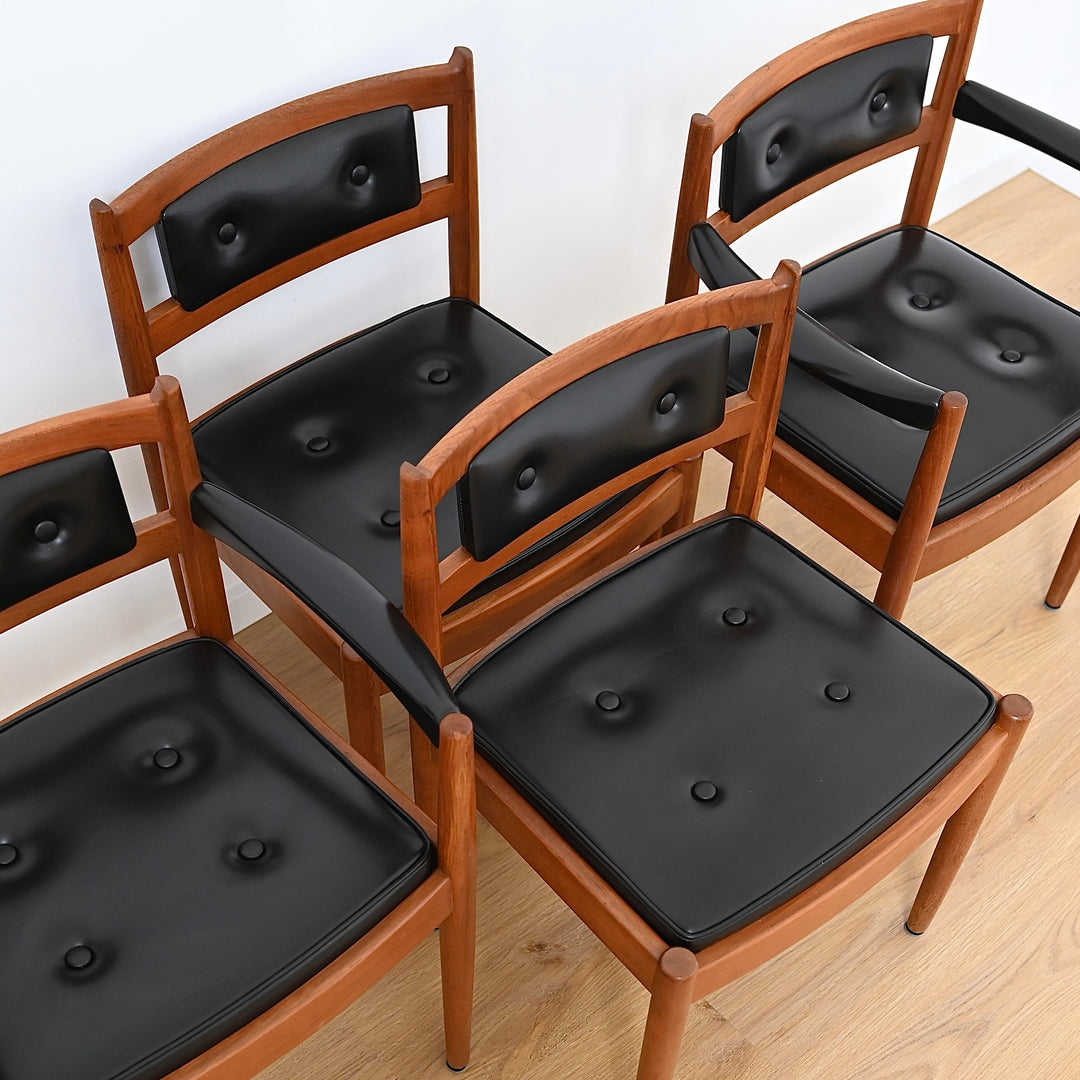 4 x Mid Century Teak Dining Chairs by Chiswell