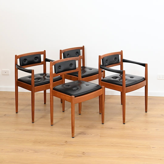 4 x Mid Century Teak Dining Chairs by Chiswell