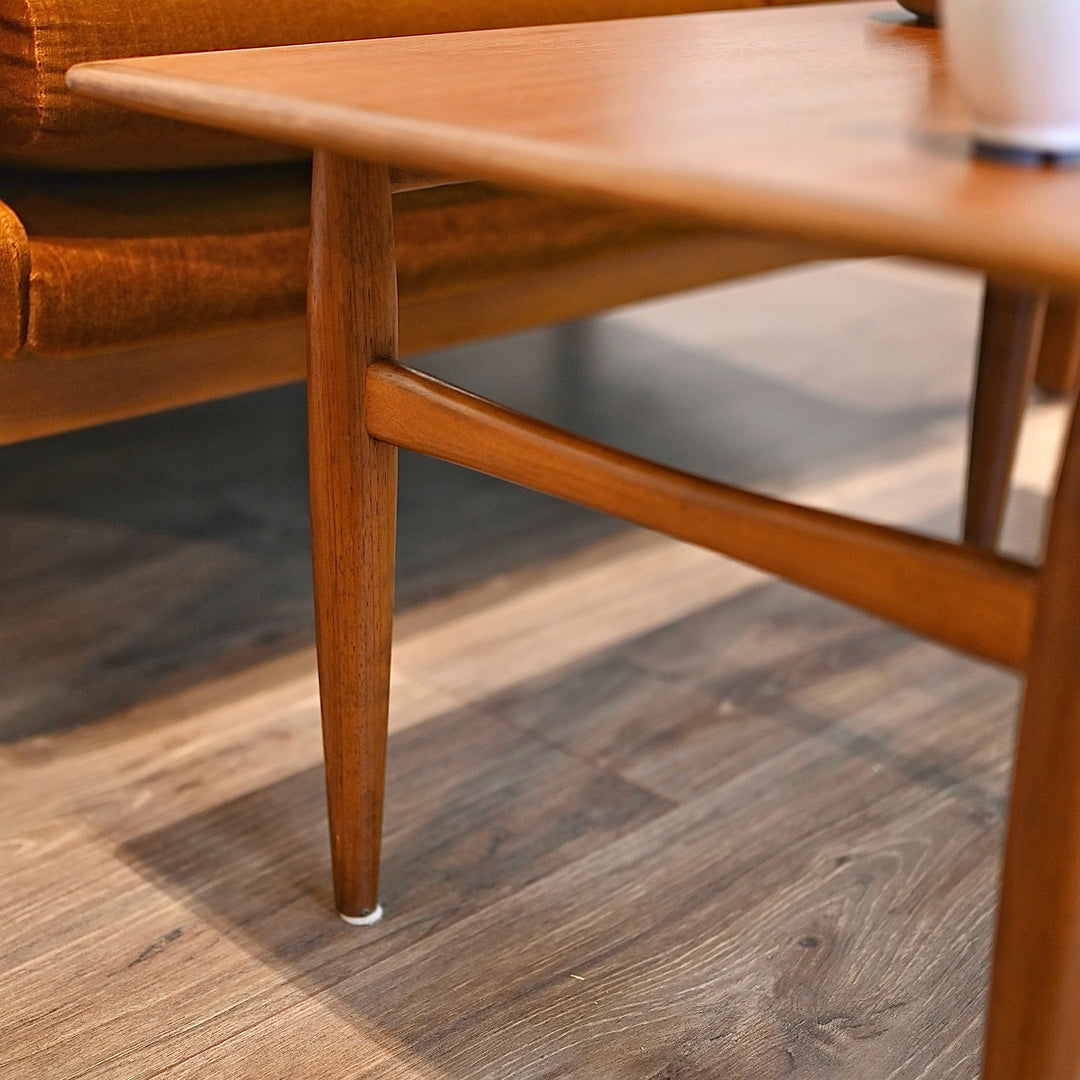 Parker Mid Century Teak Coffee Table with cigar legs Restored Refinished