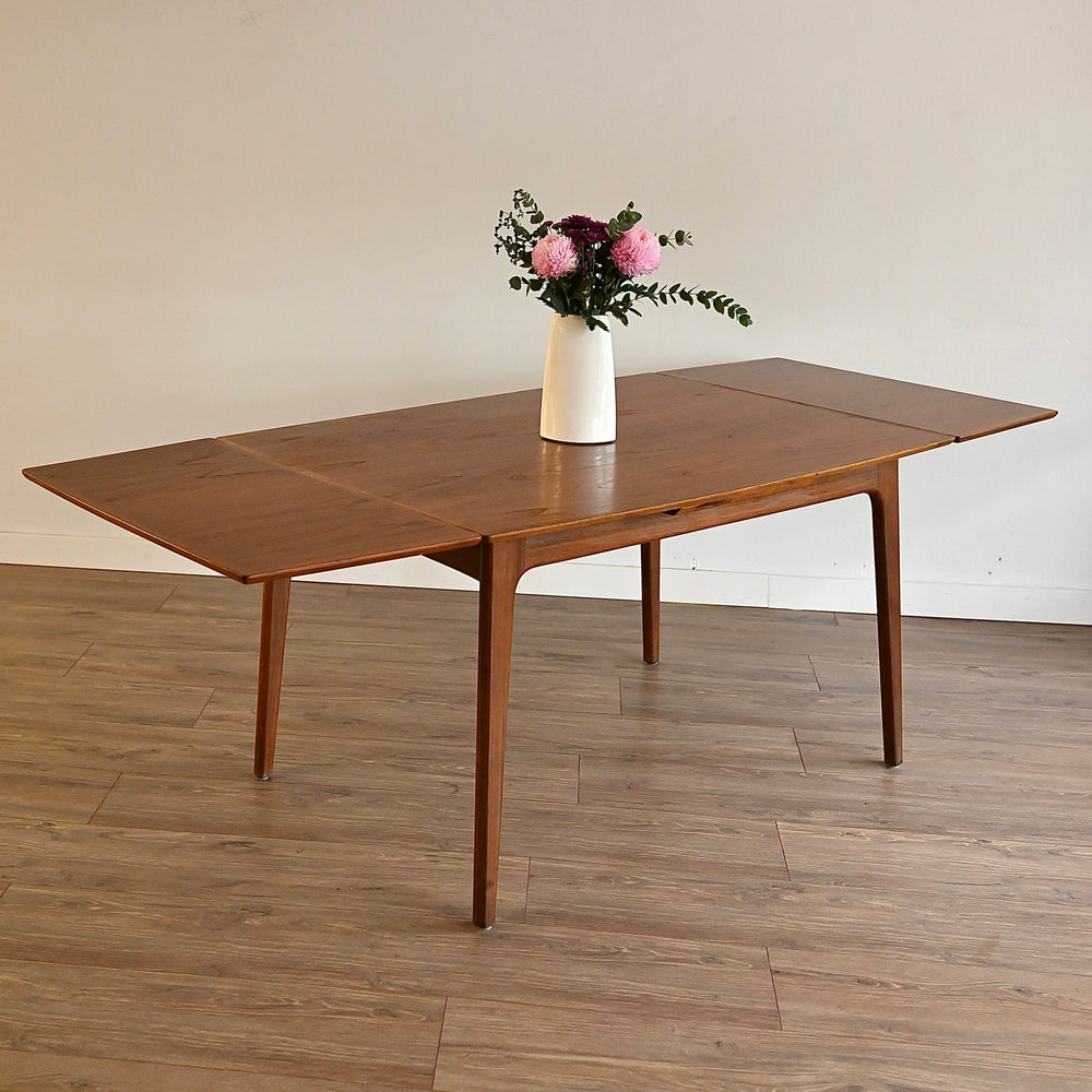 Mid Century Teak Extendable Dining Table by Noblett