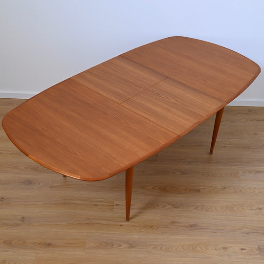 Parker Mid Century Teak Extendable Dining Table D End Elliptical