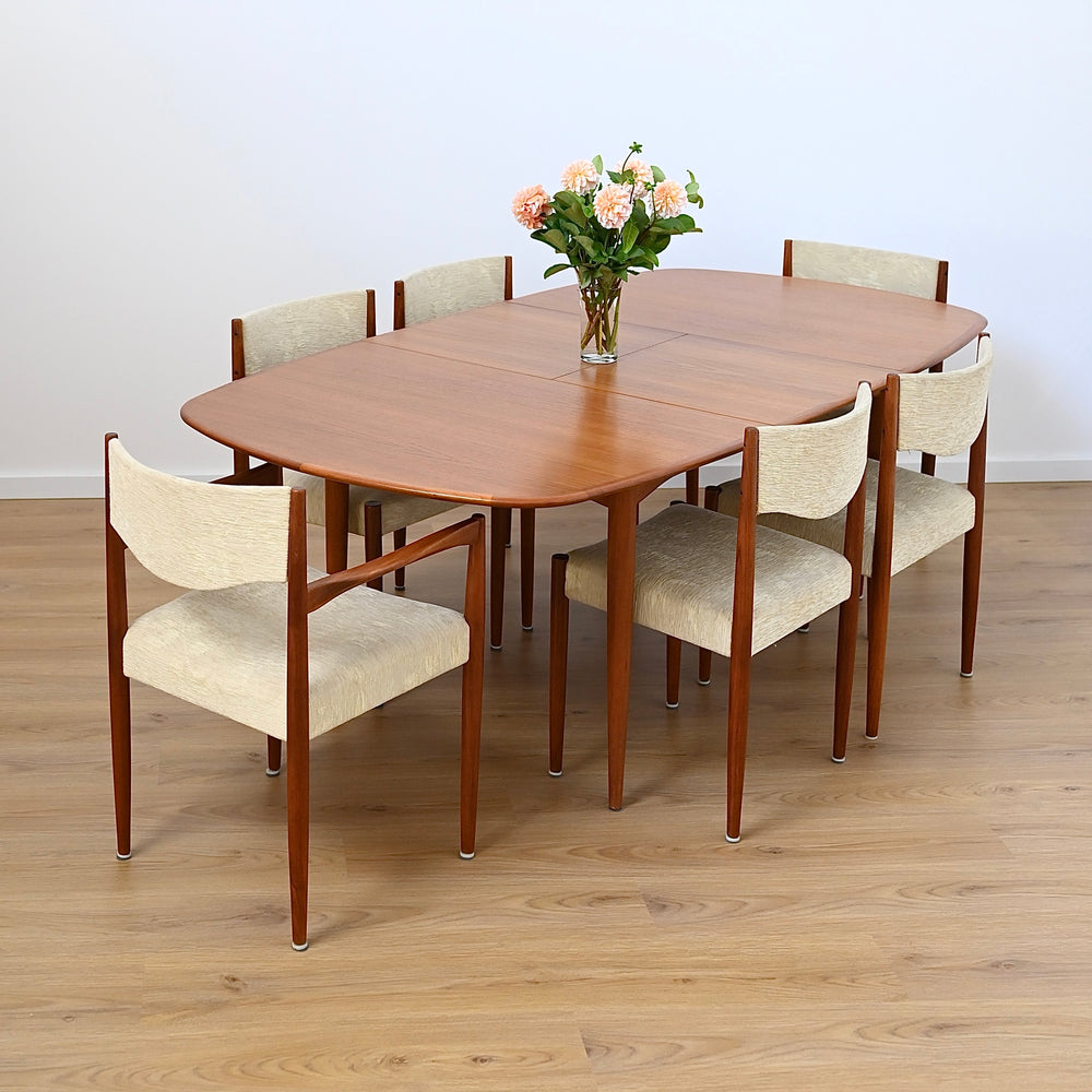 Parker Mid Century Teak Extendable Dining Table D End Elliptical