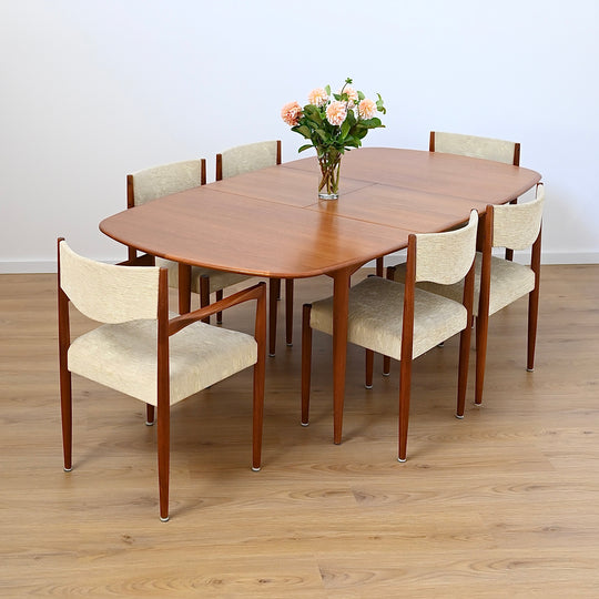 Parker Mid Century Teak Extendable Dining Table D End Elliptical